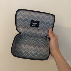 Missoni Delta Blue Chevron Toiletry Cosmetic Pouch Case